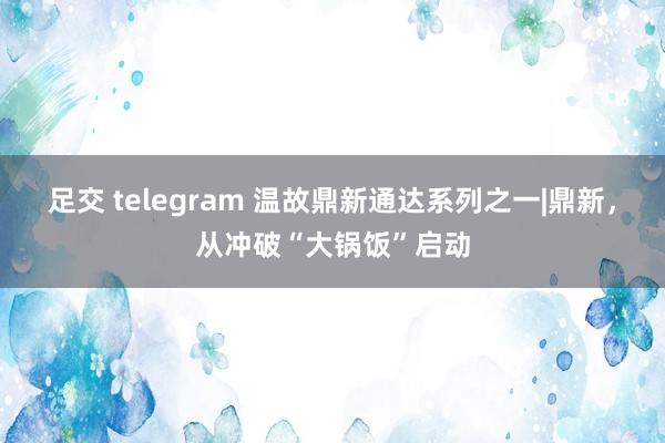   足交 telegram 温故鼎新通达系列之一|鼎新，从冲破“大锅饭”启动