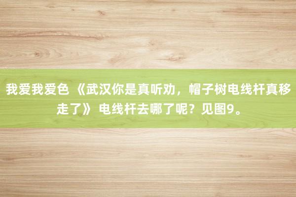 我爱我爱色 《武汉你是真听劝，帽子树电线杆真移走了》 电线杆去哪了呢？见图9。