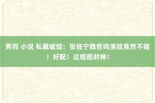 男同 小说 私藏破绽：张佳宁魏哲鸣演技竟然不错！好配！这组图封神！