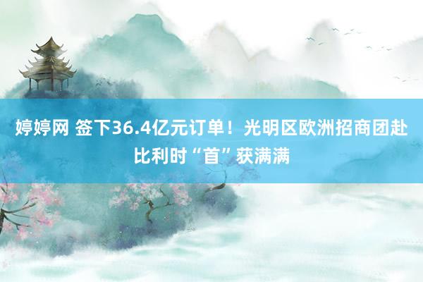   婷婷网 签下36.4亿元订单！光明区欧洲招商团赴比利时“首”获满满