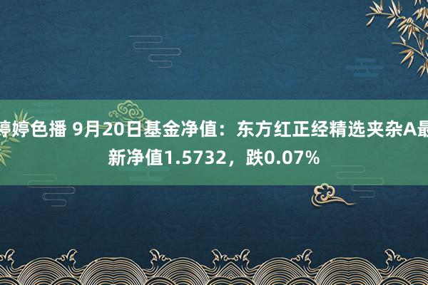   婷婷色播 9月20日基金净值：东方红正经精选夹杂A最新净值1.5732，跌0.07%