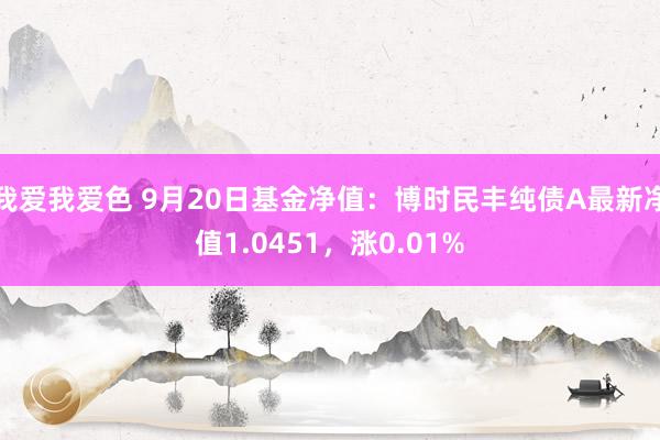   我爱我爱色 9月20日基金净值：博时民丰纯债A最新净值1.0451，涨0.01%