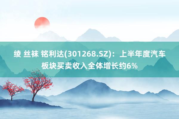   绫 丝袜 铭利达(301268.SZ)：上半年度汽车板块买卖收入全体增长约6%