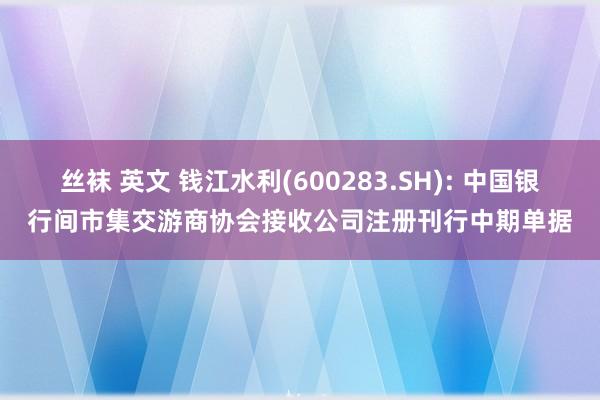   丝袜 英文 钱江水利(600283.SH): 中国银行间市集交游商协会接收公司注册刊行中期单据