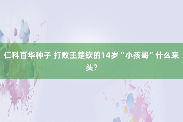   仁科百华种子 打败王楚钦的14岁“小孩哥”什么来头？