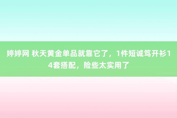   婷婷网 秋天黄金单品就靠它了，1件短诚笃开衫14套搭配，险些太实用了