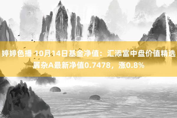 婷婷色播 10月14日基金净值：汇添富中盘价值精选羼杂A最新净值0.7478，涨0.8%