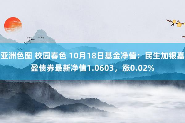 亚洲色图 校园春色 10月18日基金净值：民生加银嘉盈债券最新净值1.0603，涨0.02%