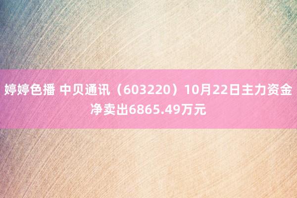 婷婷色播 中贝通讯（603220）10月22日主力资金净卖出6865.49万元