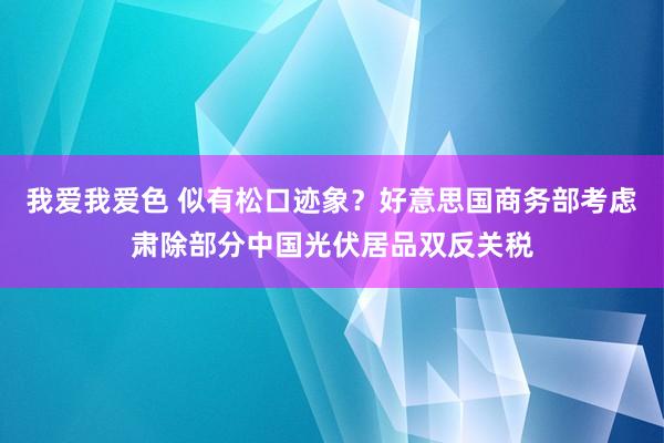 我爱我爱色 似有松口迹象？好意思国商务部考虑肃除部分中国光伏居品双反关税