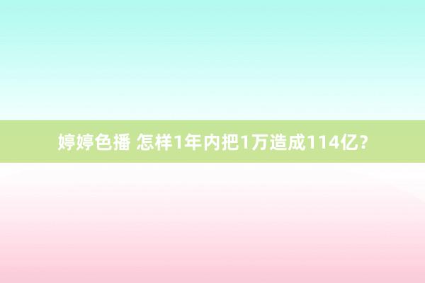 婷婷色播 怎样1年内把1万造成114亿？