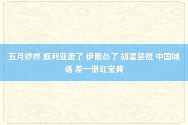 五月婷婷 叙利亚废了 伊朗怂了 胡塞坚挺 中国喊话 差一册红