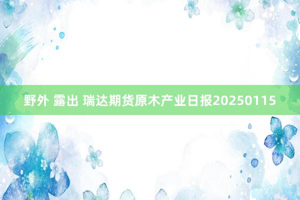 野外 露出 瑞达期货原木产业日报20250115