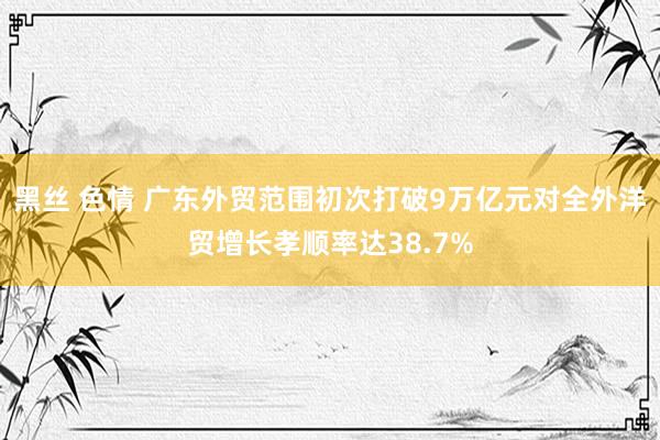 黑丝 色情 广东外贸范围初次打破9万亿元对全外洋贸增长孝顺率达38.7%