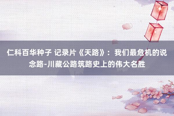   仁科百华种子 记录片《天路》：我们最危机的说念路-川藏公路筑路史上的伟大名胜